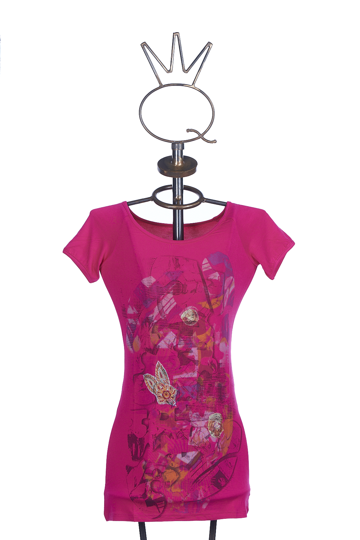 Save The Queen Camicia da notte in jersey di viscosa fucsia