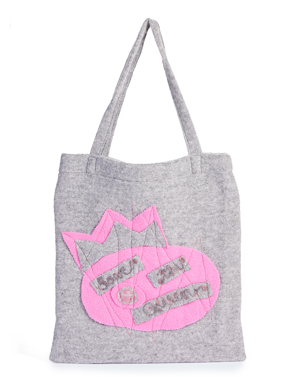 Save The Queen Borsa shopper in lana con ricamo